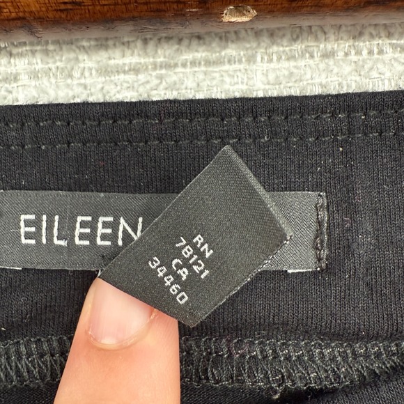 Eileen‎ Fisher Black Skirt A-Line Knit Jersey Lace Hem Detail Sz M Whimsigoth - Picture 9 of 9